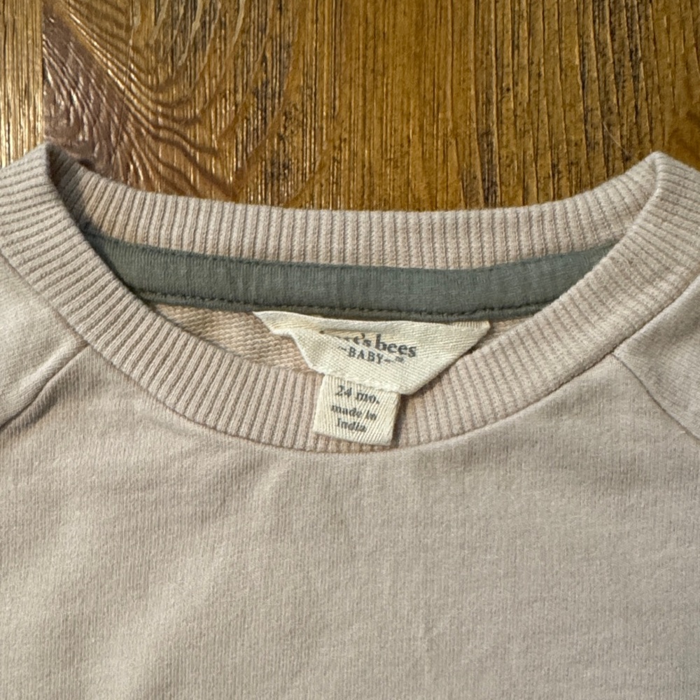 NWT Burt’s Bees Baby 2Pc Ombre Sweatsuit Tan & Green Size 24 Months 100% Cotton - Picture 2 of 7